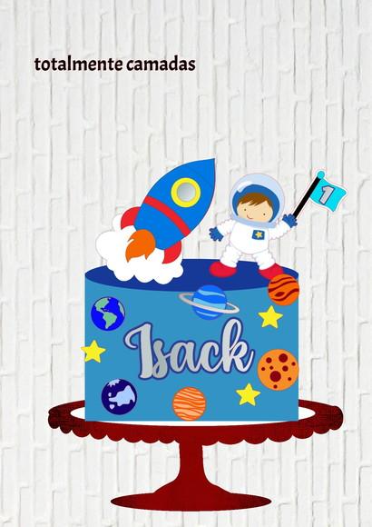Arquivo de Corte Topo Astronauta com Bandeira