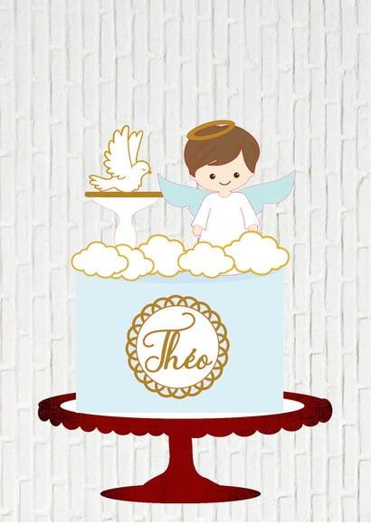 Arquivo de Corte Topo Batizado Anjo Menino Camadas