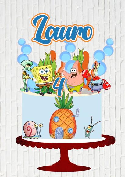 Arquivo de Corte Topo Bob Esponja Bolhas