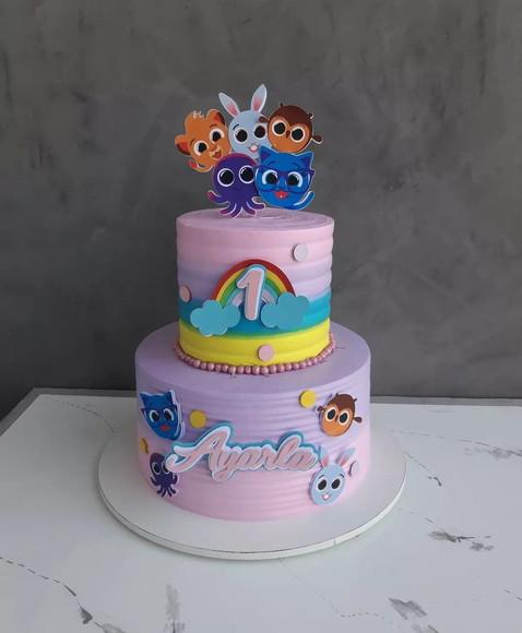 Arquivo de Corte Topo Bolo Fofos Arco Iris