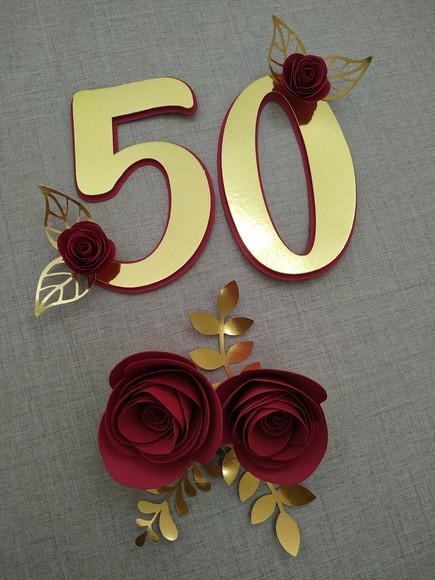 Arquivo De Corte Topo De Bolo 50 Anos Flores