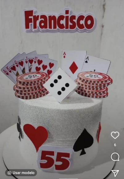 Arquivo de Corte Topo de Bolo Baralho Cassino Dado 3d