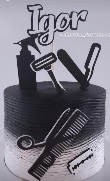 Arquivo de Corte Topo de Bolo Barbeiro Barbearia Camadas