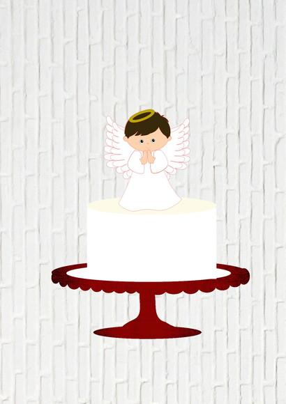 Arquivo de Corte Topo de Bolo Batizado Anjo Moreno 2
