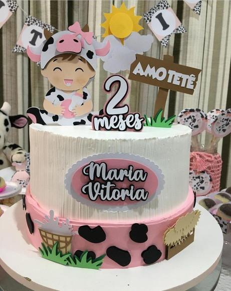 Arquivo de Corte Topo de Bolo Bebe Vaquinha Camadas