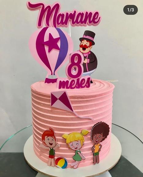 Arquivo de Corte Topo de Bolo Bita Rosa