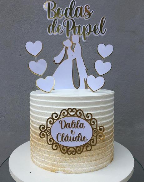 Arquivo de Corte Topo de Bolo Bodas de Papel