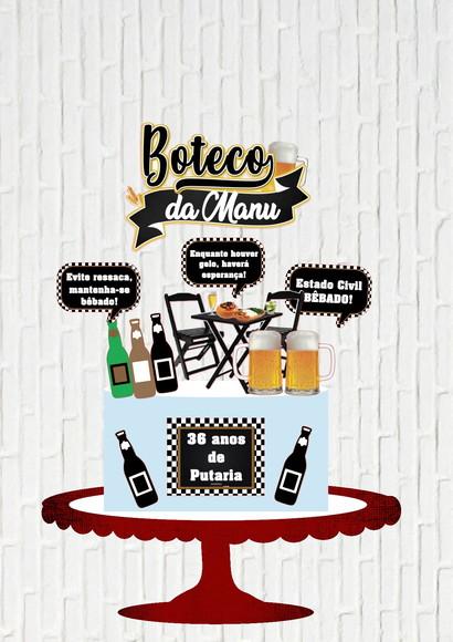 Arquivo de Corte Topo de Bolo Boteco Plaquinhas