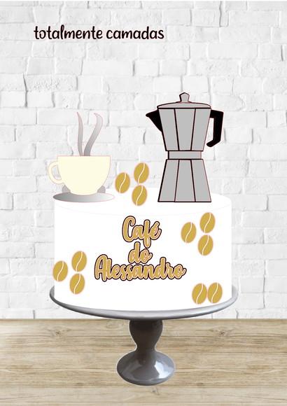 Arquivo de Corte Topo de Bolo Café Cafeteira