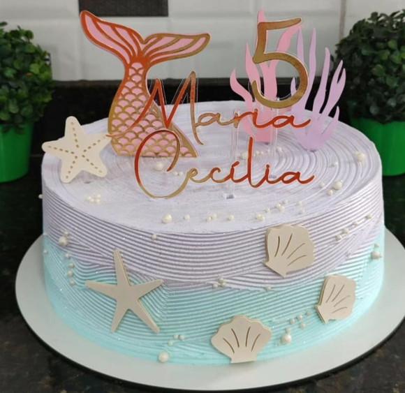 Arquivo de Corte Topo de Bolo Calda de Sereia