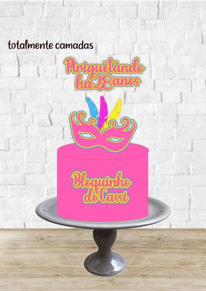 Arquivo de Corte Topo de Bolo Carnaval Mascara