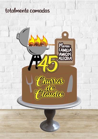 Arquivo de Corte Topo de Bolo Churrasco Camadas