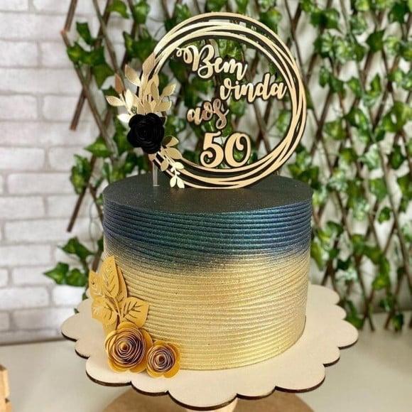 Arquivo de Corte Topo de Bolo Circular Bem Vinda aos 50