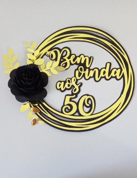 Arquivo de Corte Topo de Bolo Circular Bem Vinda aos 50