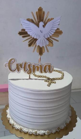Arquivo de Corte Topo de Bolo Crisma Espirito Santo Camadas