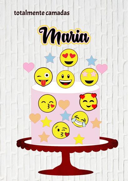 Arquivo de Corte Topo de Bolo Emoji Camadas