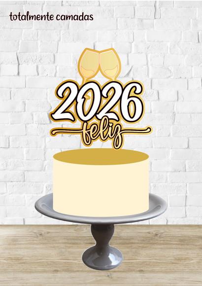 Arquivo de Corte Topo de Bolo Feliz 2026