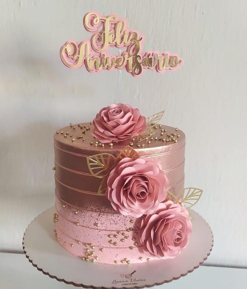 Arquivo de Corte Topo de Bolo Feliz Aniversario Flores