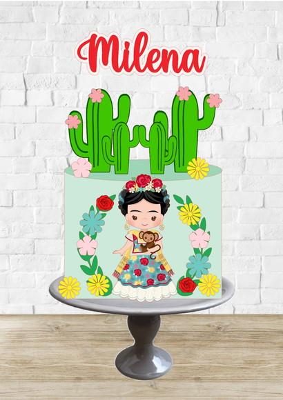 Arquivo de Corte Topo de Bolo Frida Kahlo
