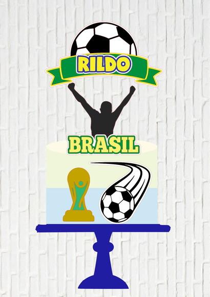 Arquivo de Corte Topo de Bolo Futebol Copa Camadas