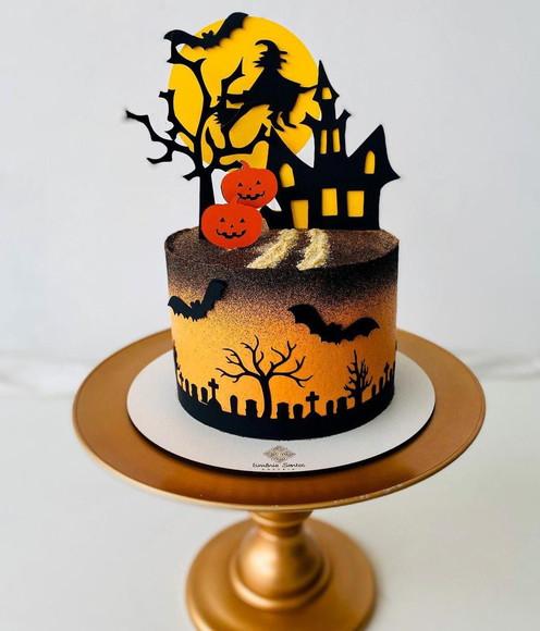 Arquivo de Corte Topo de Bolo Halloween Bruxa e Lua