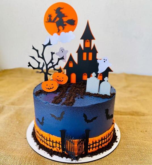 Arquivo de Corte Topo de Bolo Halloween Castelo Camadas