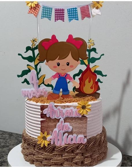 Arquivo de Corte Topo de Bolo Junino Menina