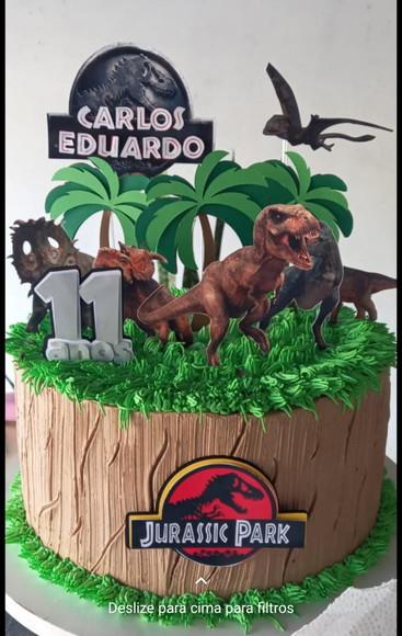 Arquivo de Corte Topo de Bolo Jurassic Park Coqueiro Camadas