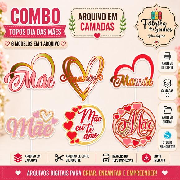 Arquivo de Corte Topo de Bolo Mãe, Mamãe, Mainha