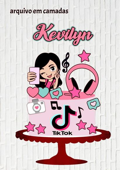 Arquivo de Corte Topo de Bolo Menina Tiktok