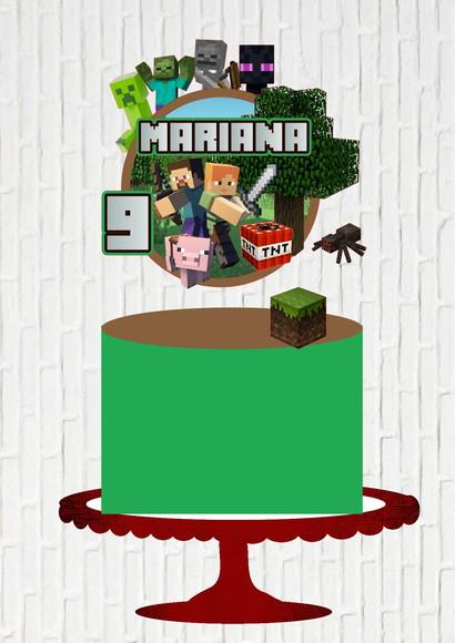Arquivo de Corte Topo de Bolo Mine Craft Circular