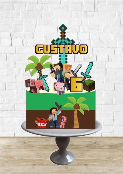 Arquivo de Corte Topo de Bolo Mine Craft Coqueiros