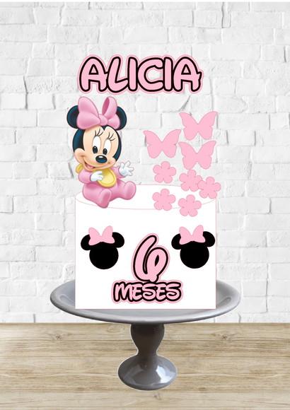 Arquivo de Corte Topo de Bolo Minnei Baby Rosa