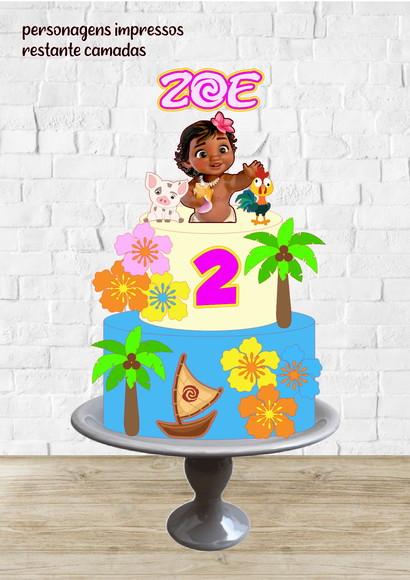 Arquivo de Corte Topo de Bolo Moana Baby