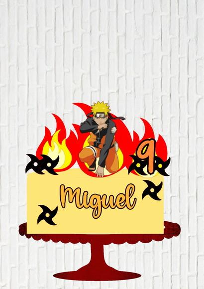 Arquivo de Corte Topo de Bolo Naruto Tochas de Fogo