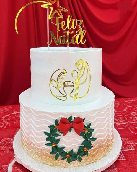 Arquivo de Corte Topo de Bolo Natal Guirlanda e Presepio