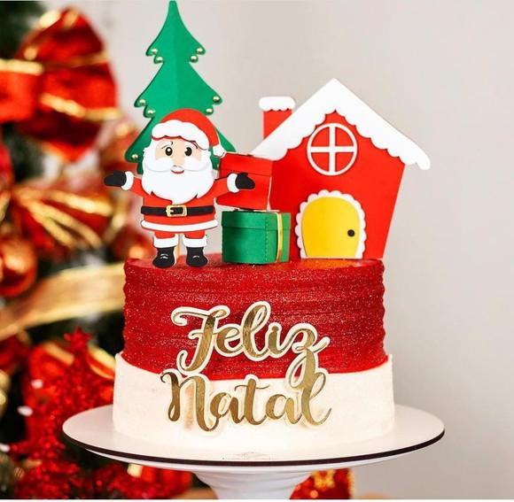 Arquivo de Corte Topo de Bolo Natal Casinha Camadas