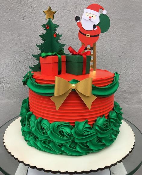 Arquivo de Corte Topo de Bolo Papai Noel Escada
