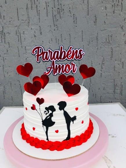 Arquivo de Corte Topo de Bolo Parabéns Amor Camadas