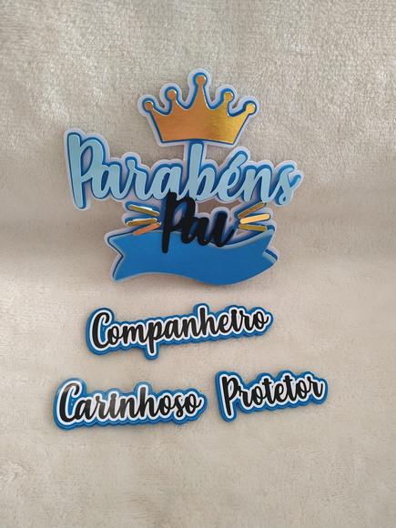 Arquivo de Corte Topo de Bolo Parabéns Pai