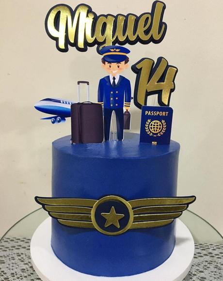 Arquivo de Corte Topo de Bolo Piloto Aviador