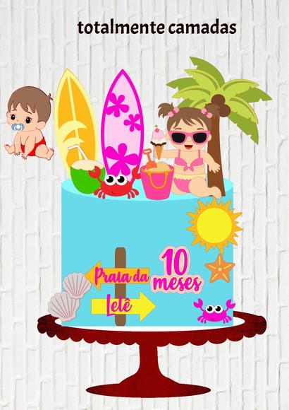 Arquivo de Corte Topo de Bolo Praia Bebe