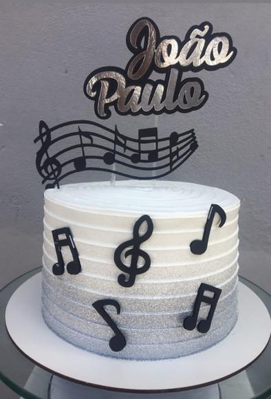 Arquivo de Corte Topo de Bolo Símbolos Musicais