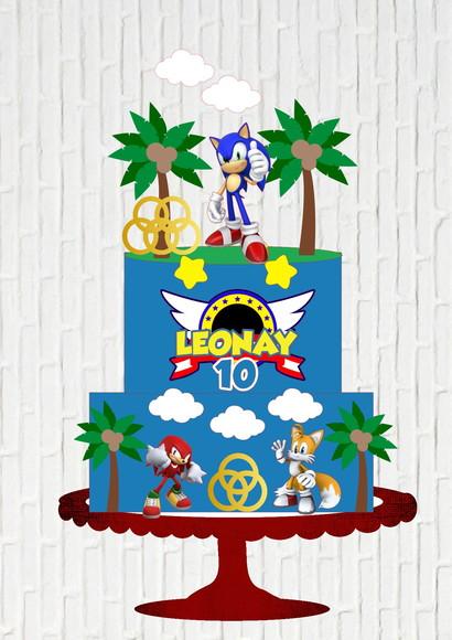Arquivo de Corte Topo de Bolo Sonic 2 Andares