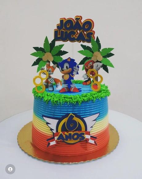 Arquivo De Corte Topo De Bolo Sonic Brasão Camadas
