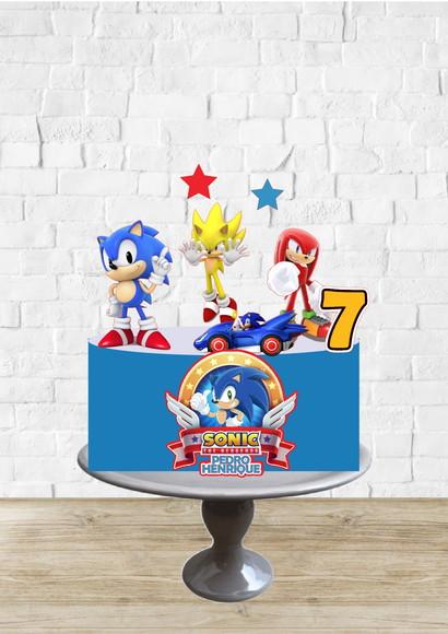 Arquivo de Corte Topo de Bolo Sonic Logo
