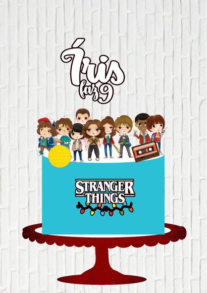 Arquivo de Corte Topo de Bolo Stranger Things Lampadas