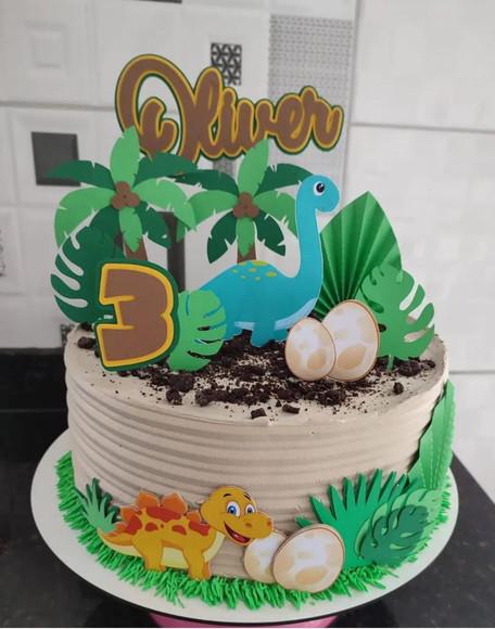 Arquivo de Corte Topo Dinossauro Baby Folhagens