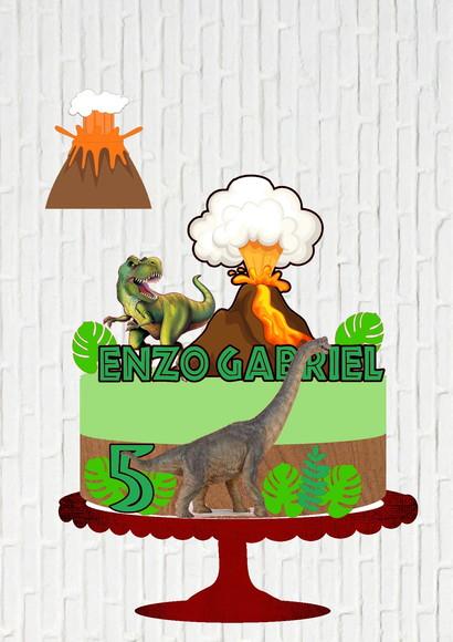 Arquivo de Corte Topo Dinossauros Vulcão