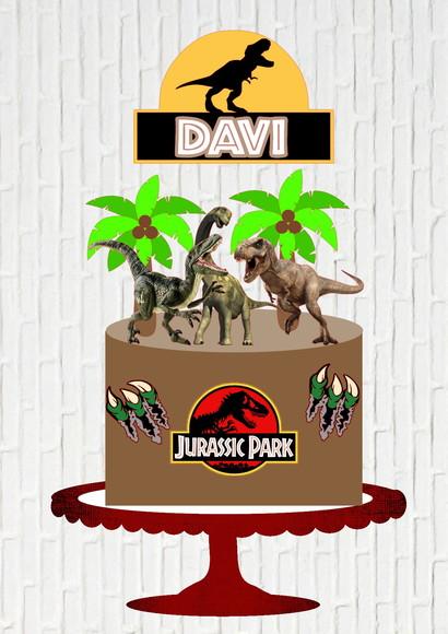 Arquivo de Corte Topo Jurassic Park Coqueiro Camadas